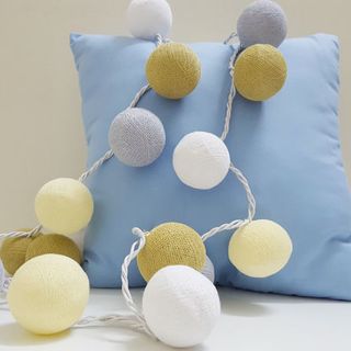 Đèn cotton Thái Lan - Bộ bóng màu Kaki