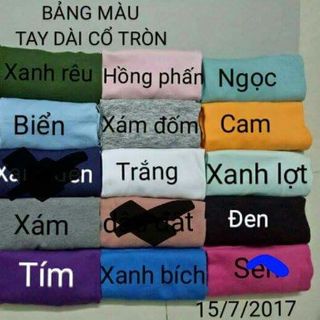 Áo thun gân tay dài cổ tròn bao dày