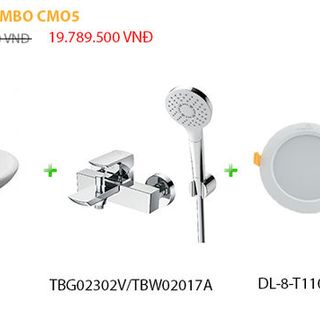 Combo bàn cầu chậu rửa sen vòi và đèn Led CMO5 giá sỉ