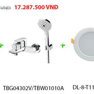 Combo bàn cầu chậu rửa sen vòi và đèn Led CMO3 giá sỉ