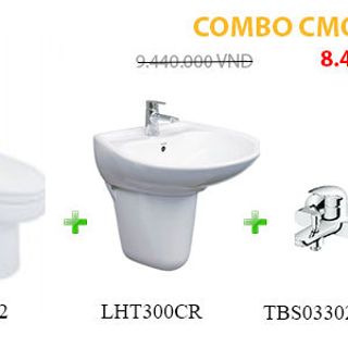 Combo bàn cầu chậu rửa sen vòi và đèn Led giá sỉ