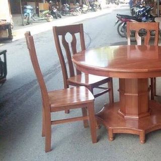 BỘ BÀN ĂN TRÒN GỖ XOAN ĐÀO 6 GHẾ