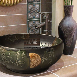 Lavabo gốm mỹ thuật