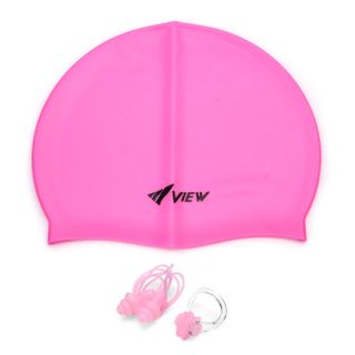 Combo mũ bơi và bộ chụp tai màu hồng