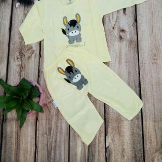 Bộ quần áo cotton dài tay cho bé