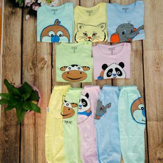 Bộ quần áo cotton dài tay cho bé