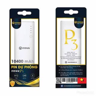 Pin dự phòng TITAN P3 10400 mAh - BH 12 tháng