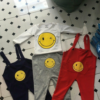 Set quần yếm áo da cá smile