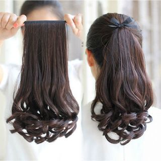 Tóc giả cột ngắn xoăn đuôi C1