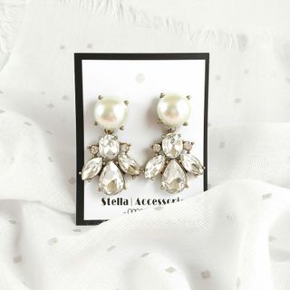 Stella - 66k - Khuyên tai ngọc trai - đính đá sáng