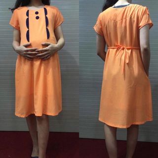 Đầm bầu phối nút xinh xắn