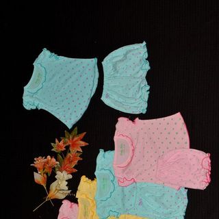 set 5 bộ quần áo tay phồng bé gái màu rơi