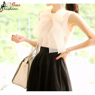 Set Áo Nơ Chân Váy Xòe Xếp Li