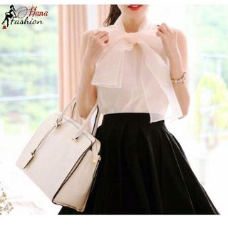 Set Áo Nơ Chân Váy Xòe Xếp Li