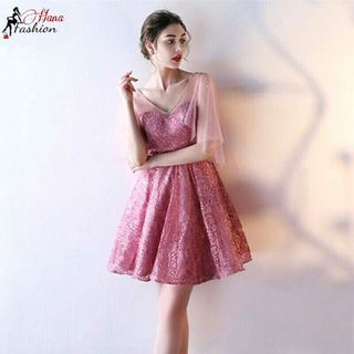 Đầm Xòe Ren Tay Cánh Tiên
