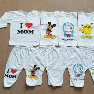 Bộ cotton dài cho bé 3kg - 16kg