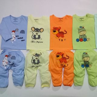 Bộ cotton dài cho bé 3kg - 16kg