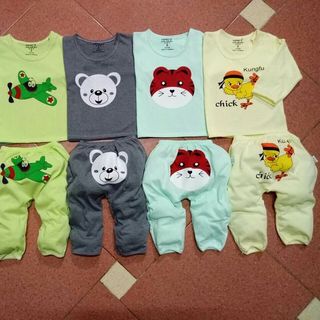 Bộ cotton dài cho bé 5kg - 18kg