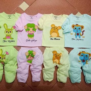 Bộ cotton dài cho bé 3kg - 16kg