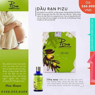 Dầu ngăn ngừa trị rạn da thiên nhiên Pizu