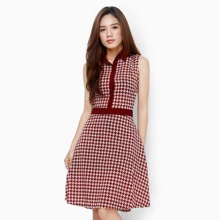 Đầm thời trang cổ petter phối nút phong cách