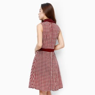 Đầm thời trang cổ petter phối nút phong cách