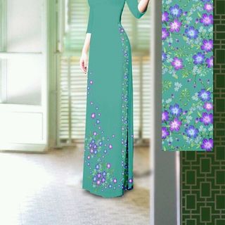 vải áo dài lụa nhật in hình 3d