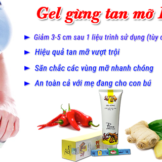 Gel gừng tan mỡ bụng gừng ớt Pizu