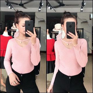 Áo len cổ Chocker QC