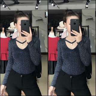 Áo len cổ Chocker QC