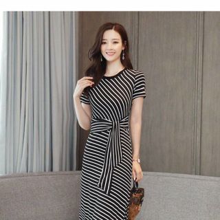 ĐẦM THUN PHỐI REN THẮT NƠ EO THS295