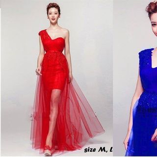 Đầm Lưới Đắp Ren Một Vai