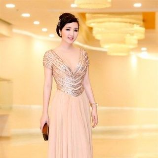 Đầm maxi dự tiệc kim sa
