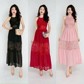 Đầm Maxi Cổ Yếm