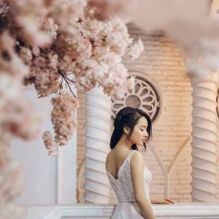 Đầm xòe ren trắng dễ thương 2144