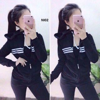 Áo khoát nỉ 3 sọc ngang