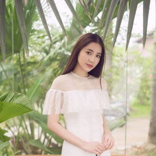 Đầm suông phối lưới chấm bi 2138