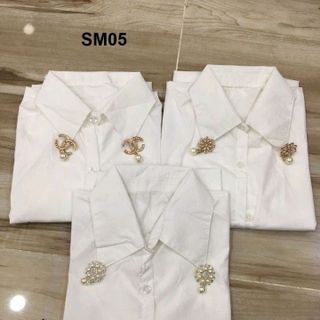 Áo sơ mi nữ kèm hoa cài