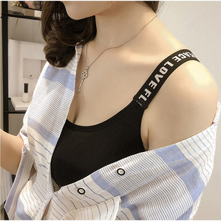 ÁO LÓT GYM THỂ THAO 2 DÂY CHÉO ĐEN TRẮNG