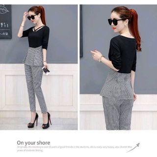 SET ĐỒ BỘ CARO CỔ CÁCH ĐIỆU