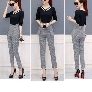SET ĐỒ BỘ CARO CỔ CÁCH ĐIỆU