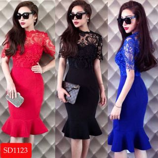 ĐẦM BODY ĐUÔI CÁ DỰ TIỆC PHỐI REN - SD1123