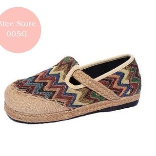 Giày thổ cấm đế cói cho nữ mã 005G