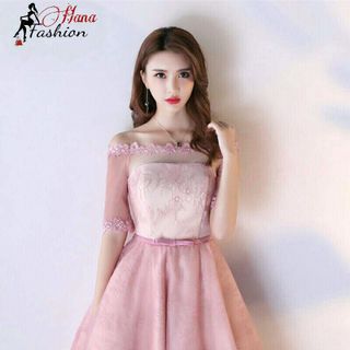 Đầm Xòe Bẹt Vai Tay Lỡ