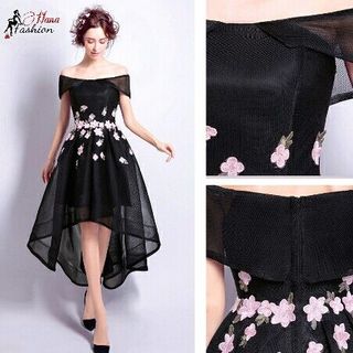 Đầm Xòe Bẹt Vai Đuôi Tôm