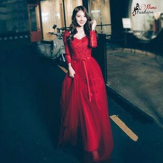 Đầm Xòe Dạ Hội Tay Dài