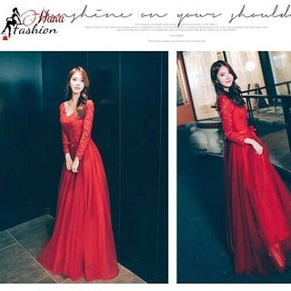Đầm Xòe Dạ Hội Tay Dài