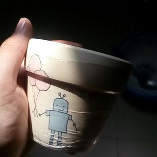 Chậu đất nung trang trí bằng màu vẽ