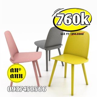 Ghế NHỰA CHÂN GỖ SƠN - Nerd Chair Muuto