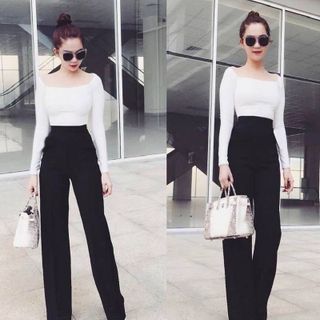 Set Áo Dài Tay Quần Ống Suông